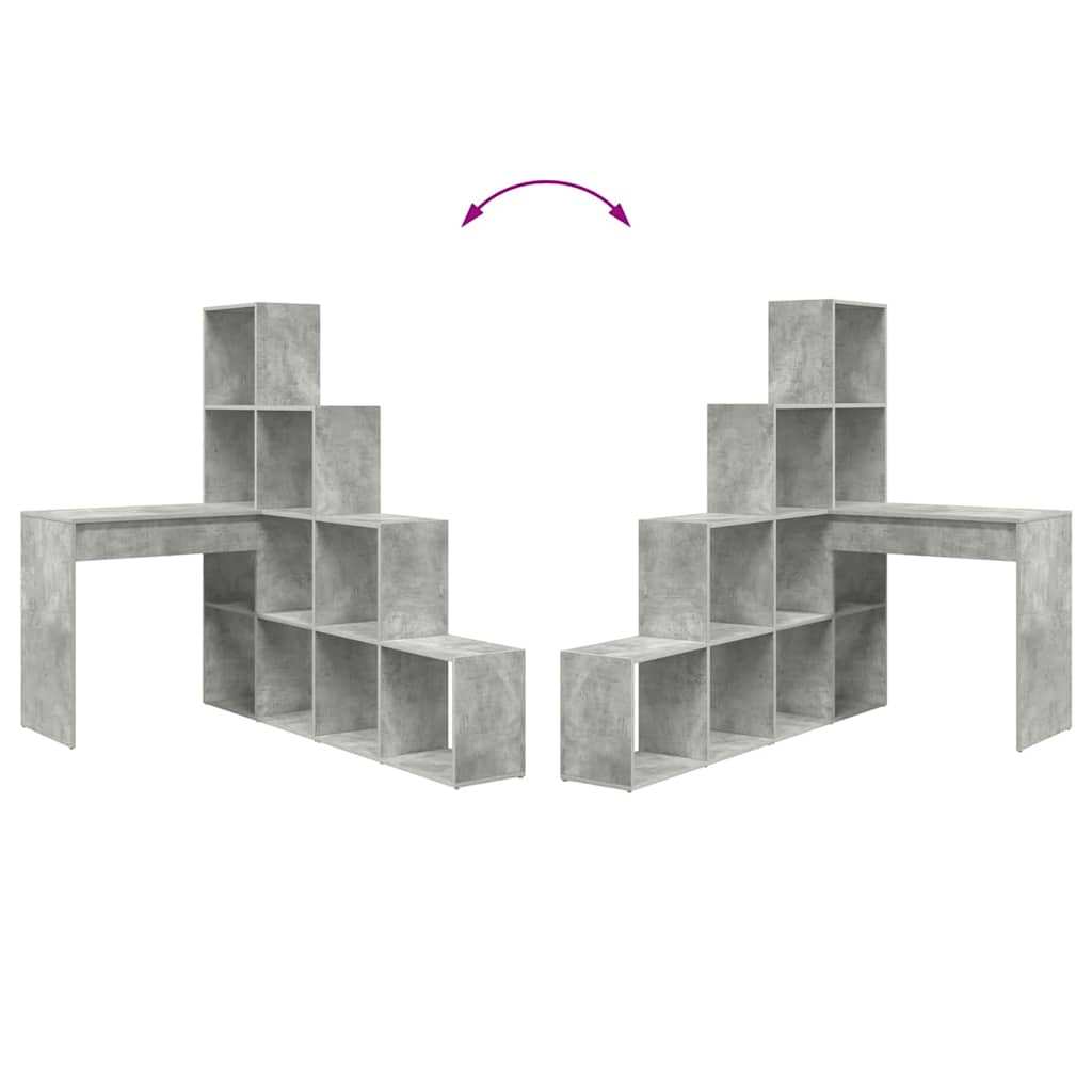 Hoekbureau Beton Grijs 101,5 x 149,5 x 149,5 cm Bewerkt hout