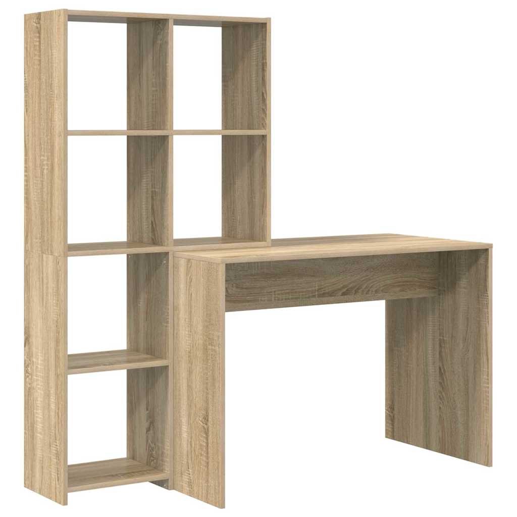 Bureau met plank Sonoma Eiken 138,5 x 55 x 143 cm Bewerkt hout