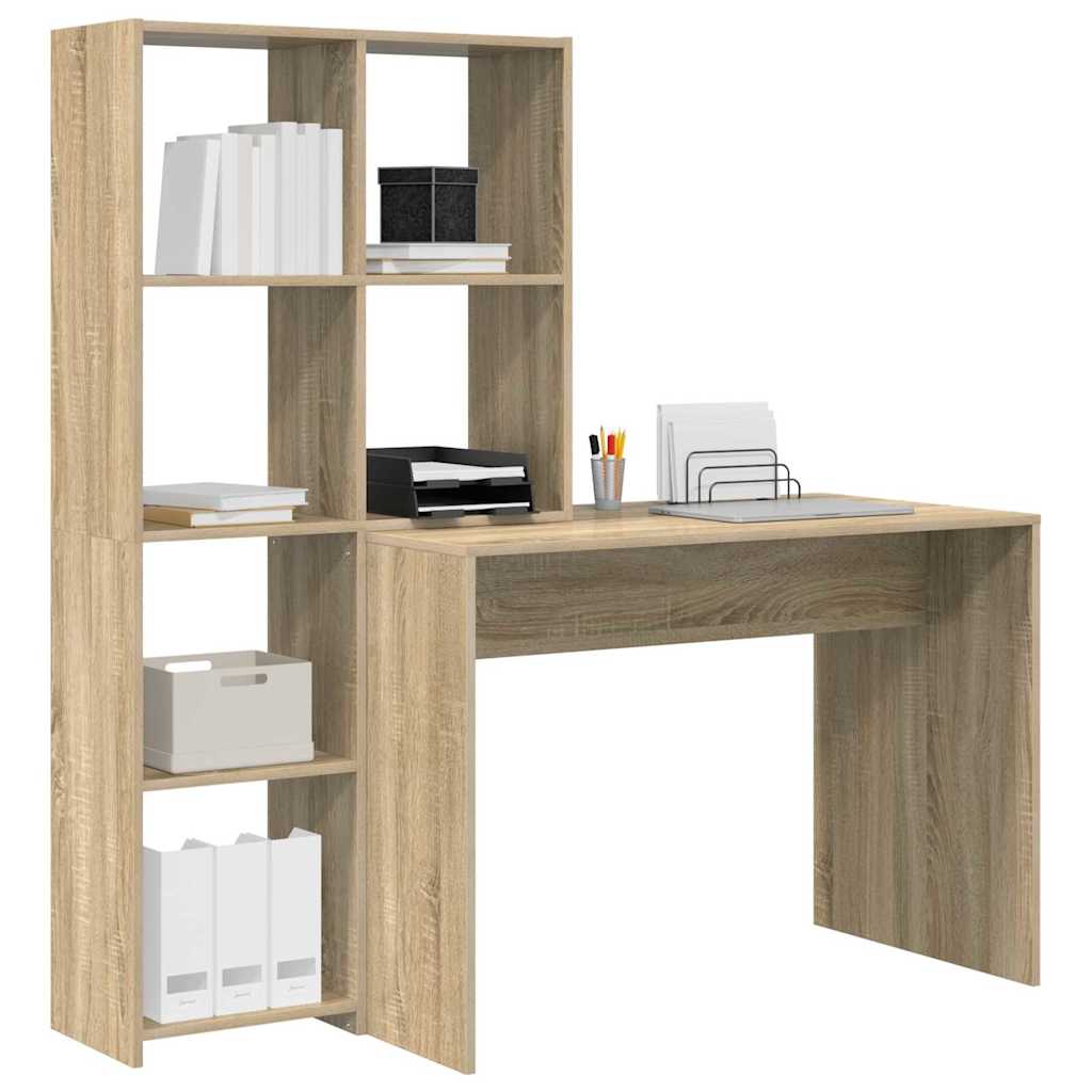 Bureau met plank Sonoma Eiken 138,5 x 55 x 143 cm Bewerkt hout