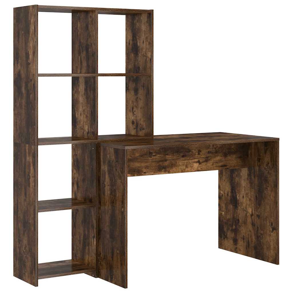 Bureau met plank Gerookt eiken 138,5 x 55 x 143 cm Bewerkt hout