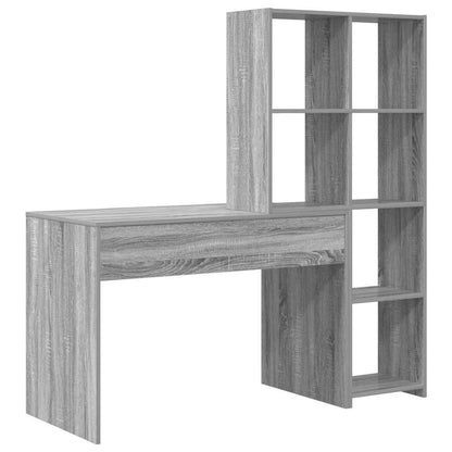 Bureau met plank Grijs Sonoma 138,5 x 55 x 143 cm Bewerkt hout