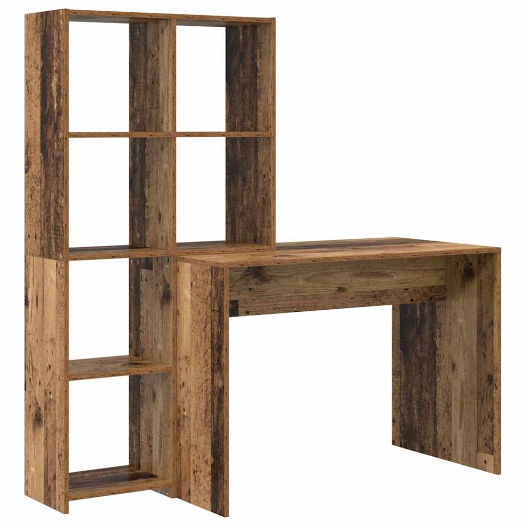 Bureau met plank Oud Hout 138,5 x 55 x 143 cm Bewerkt hout