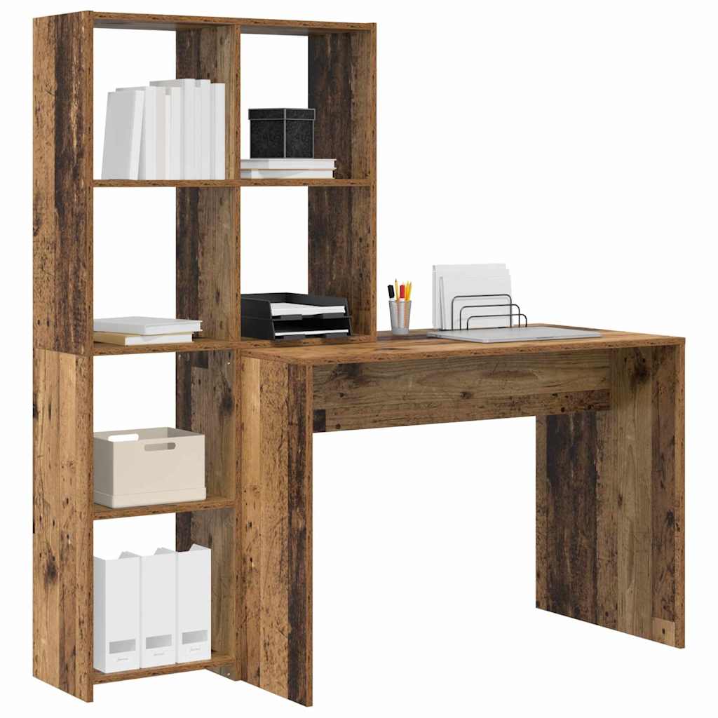 Bureau met plank Oud Hout 138,5 x 55 x 143 cm Bewerkt hout