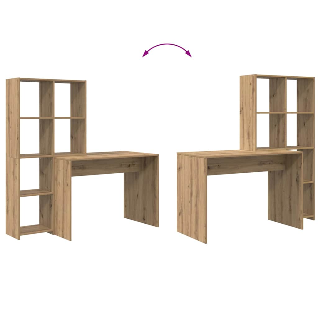 Bureau met plank Artisan Eiken 138,5 x 55 x 143 cm Bewerkt hout