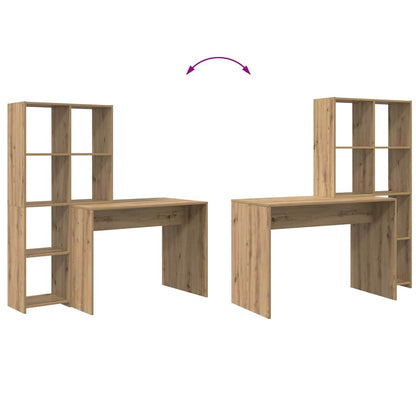 Bureau met plank Artisan Eiken 138,5 x 55 x 143 cm Bewerkt hout