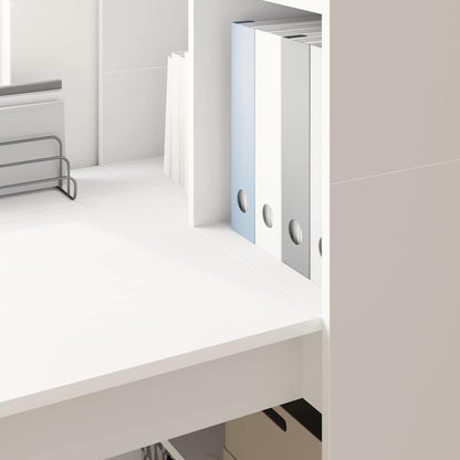 Bureau met plank met opslag Wit 122 x 67 x 145 cm Bewerkt hout