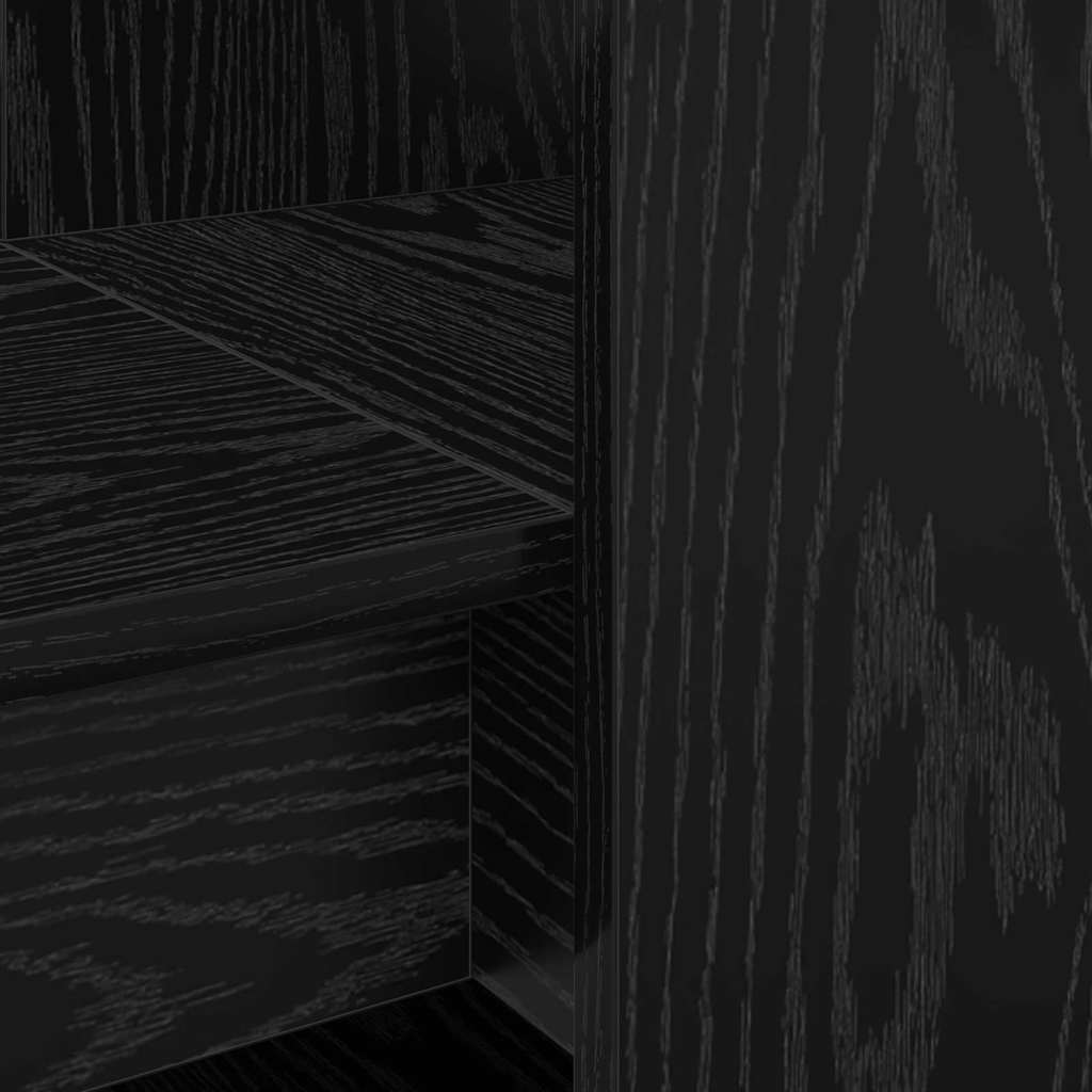 Bureau met plank Zwart Eiken 122 x 67 x 145 cm Bewerkt hout