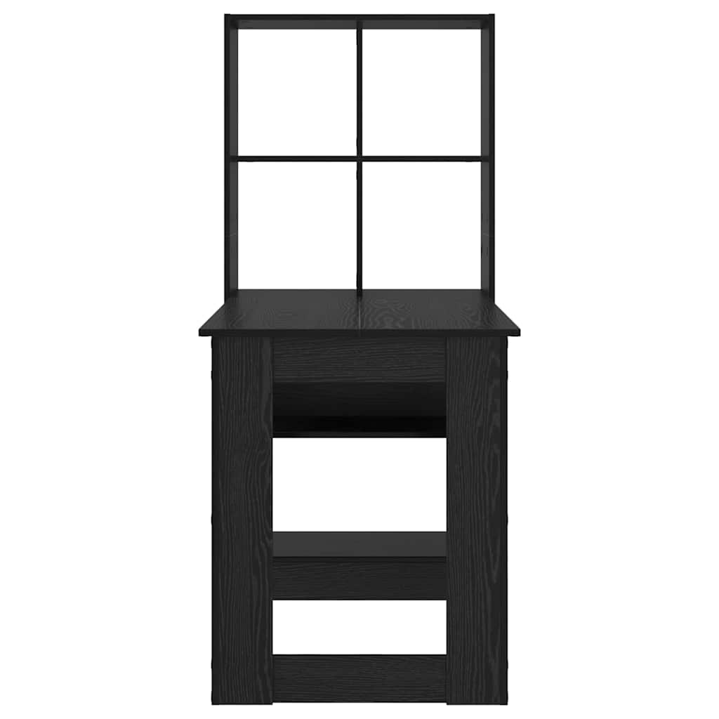 Bureau met plank Zwart Eiken 122 x 67 x 145 cm Bewerkt hout