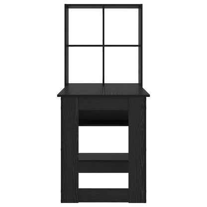 Bureau met plank Zwart Eiken 122 x 67 x 145 cm Bewerkt hout