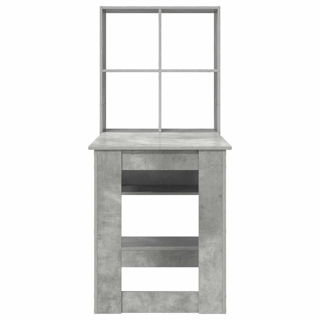 Bureau met plank Beton Grijs 122 x 67 x 145 cm Bewerkt hout