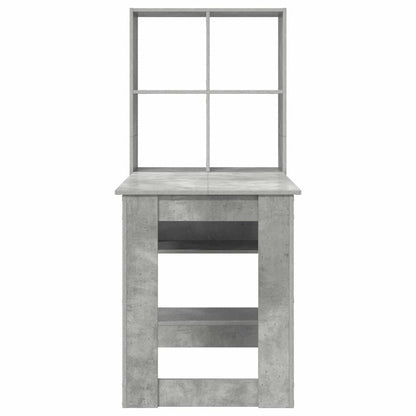 Bureau met plank Beton Grijs 122 x 67 x 145 cm Bewerkt hout