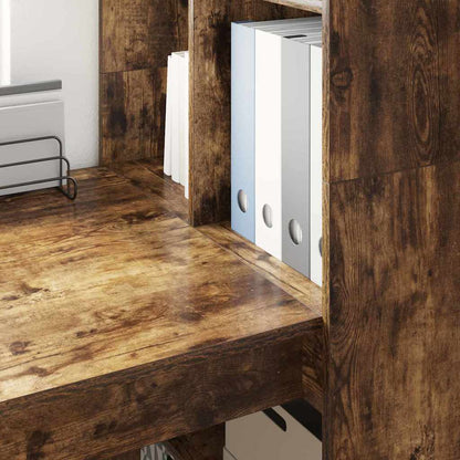 Bureau met plank Gerookt eiken 122 x 67 x 145 cm Bewerkt hout