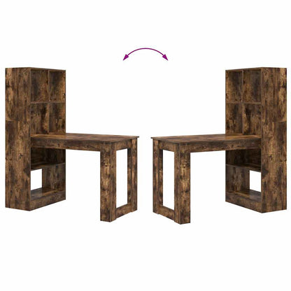 Bureau met plank Gerookt eiken 122 x 67 x 145 cm Bewerkt hout