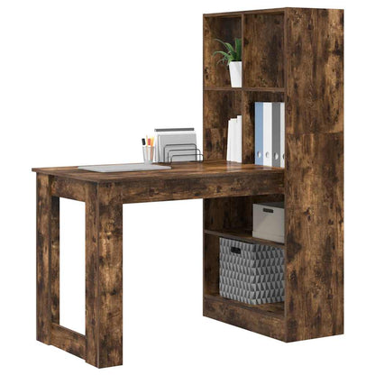 Bureau met plank Gerookt eiken 122 x 67 x 145 cm Bewerkt hout