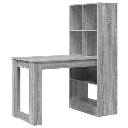 Bureau met plank Grijs Sonoma 122 x 67 x 145 cm Bewerkt hout