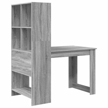 Bureau met plank Grijs Sonoma 122 x 67 x 145 cm Bewerkt hout