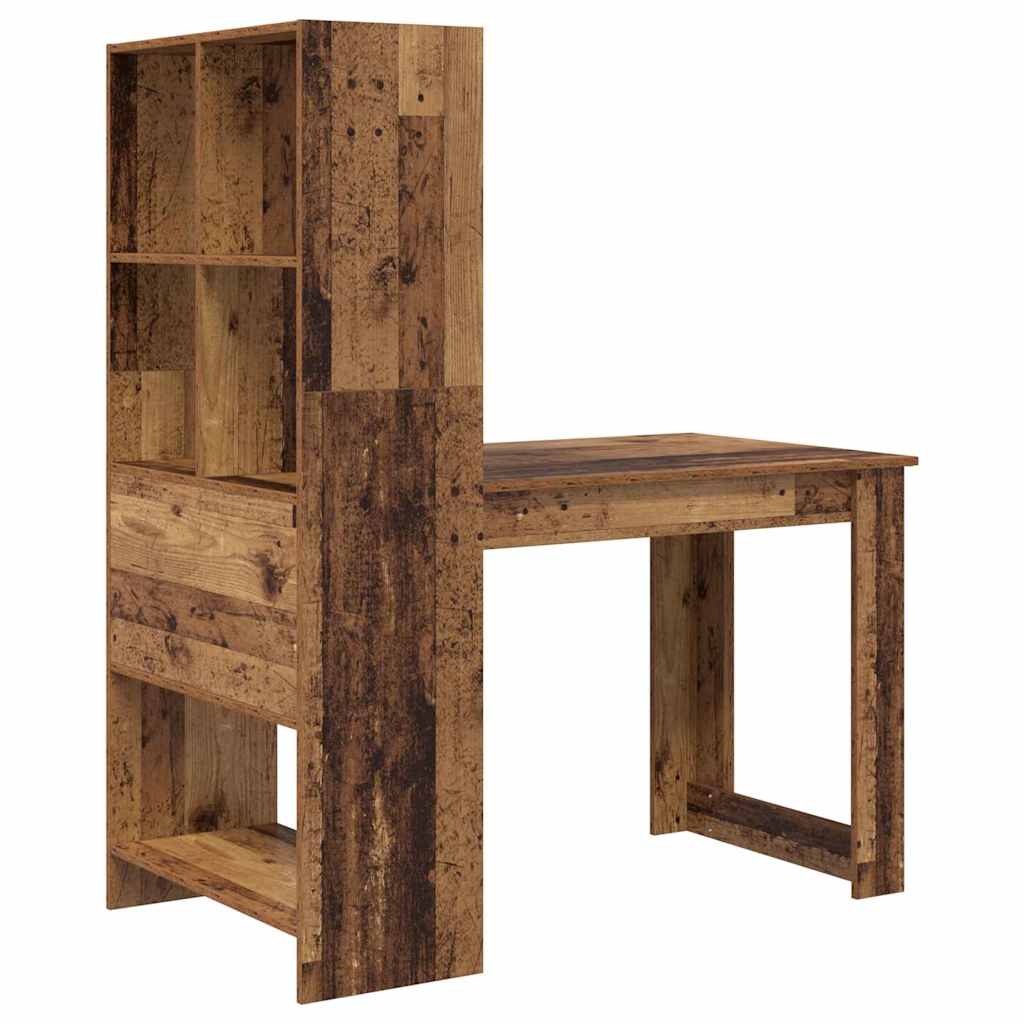 Bureau met plank Oud Hout 122 x 67 x 145 cm Bewerkt hout