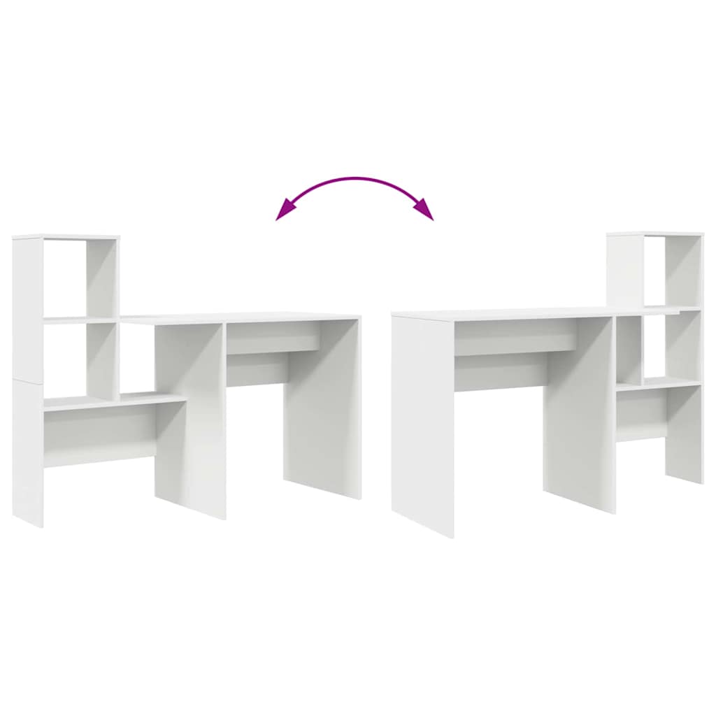 Bureau met lade Wit 131,5 x 50 x 106,5 cm Bewerkt hout