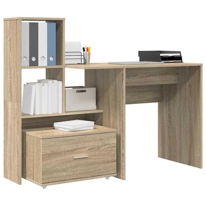 Bureau met lade Sonoma Eiken 131,5 x 50 x 106,5 cm Bewerkt hout