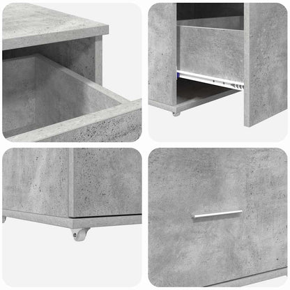 Bureau met lade Beton Grijs 131,5 x 50 x 106,5 cm Bewerkt hout