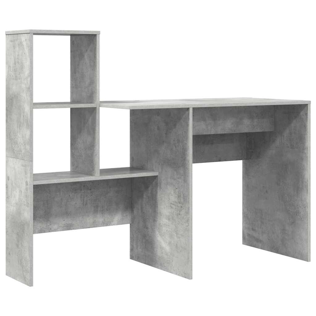 Bureau met lade Beton Grijs 131,5 x 50 x 106,5 cm Bewerkt hout