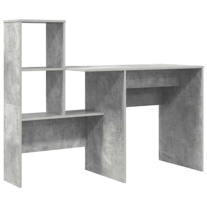 Bureau met lade Beton Grijs 131,5 x 50 x 106,5 cm Bewerkt hout