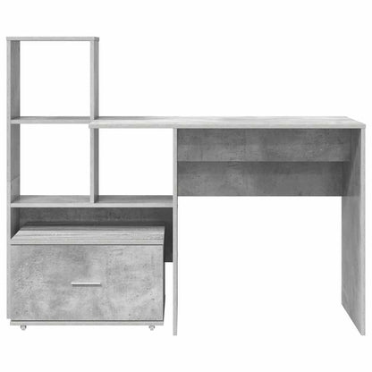 Bureau met lade Beton Grijs 131,5 x 50 x 106,5 cm Bewerkt hout