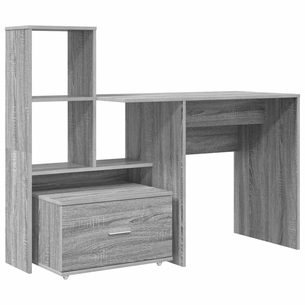 Bureau met lade Grijs Sonoma 131,5 x 50 x 106,5 cm Bewerkt hout