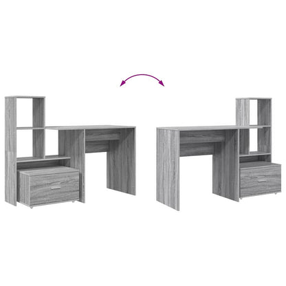 Bureau met lade Grijs Sonoma 131,5 x 50 x 106,5 cm Bewerkt hout