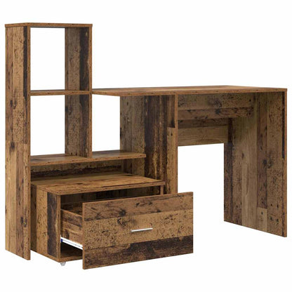 Bureau met lade Oud Hout 131,5 x 50 x 106,5 cm Bewerkt hout