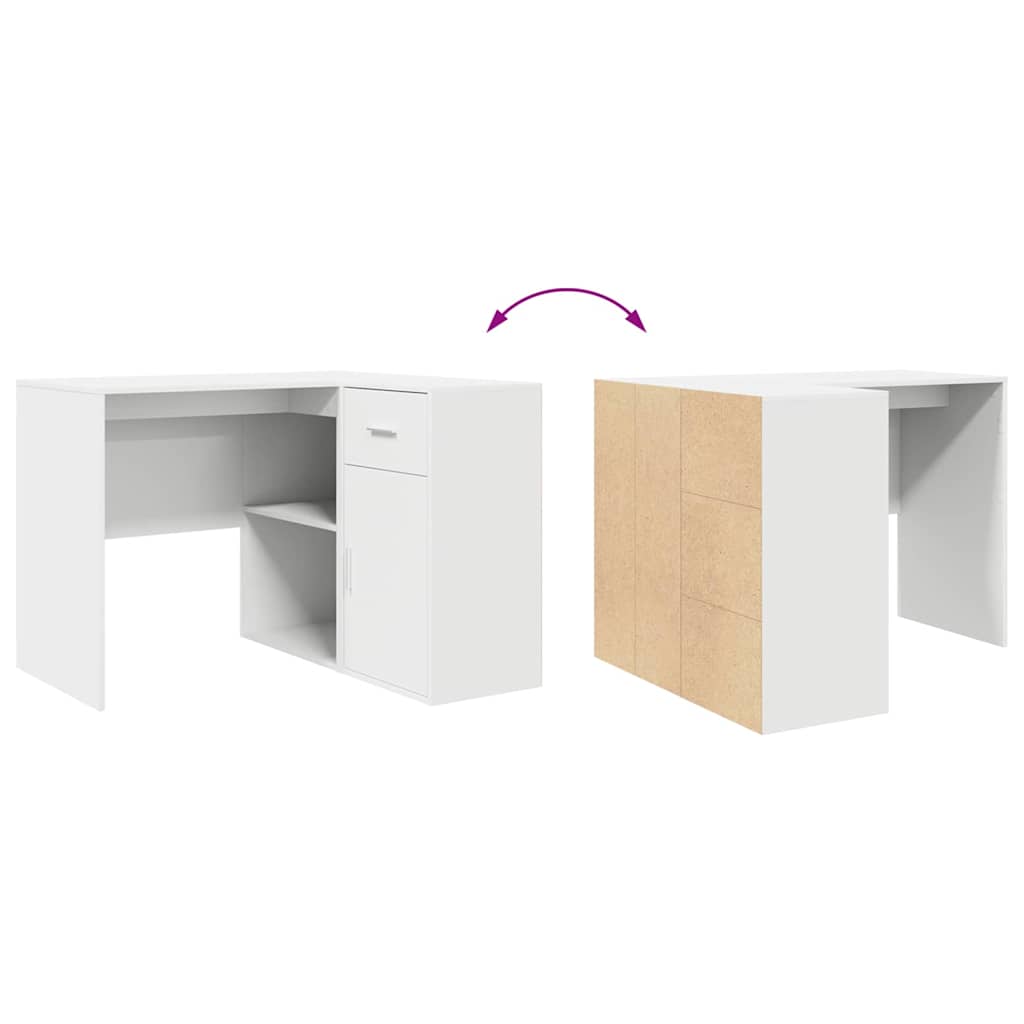 Hoekbureau met lade Wit 102 x 88 x 75 cm