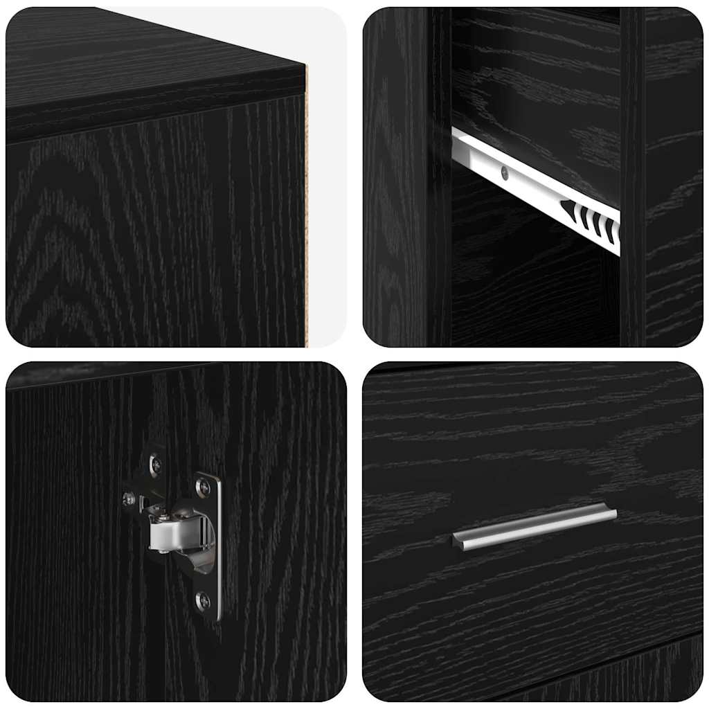 Hoekbureau met lade Zwart Eiken 102 x 88 x 75 cm