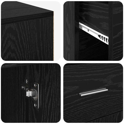 Hoekbureau met lade Zwart Eiken 102 x 88 x 75 cm