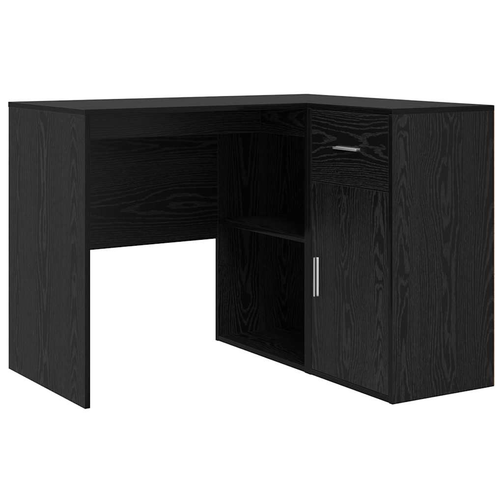 Hoekbureau met lade Zwart Eiken 102 x 88 x 75 cm