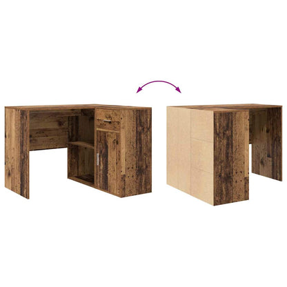 Hoekbureau met lade Oudhout 102 x 88 x 75 cm