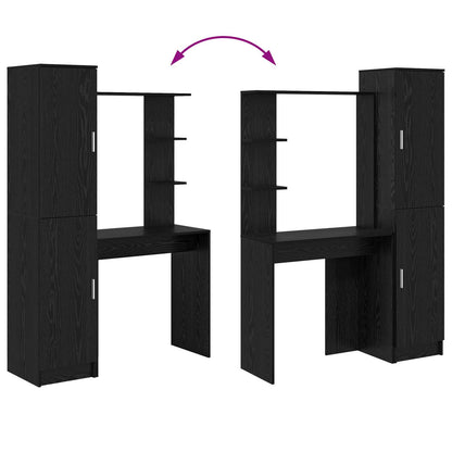 Bureau 2 pcs Zwart Eiken