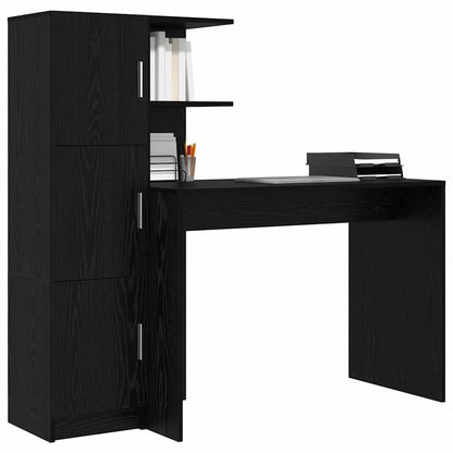Bureau 2 pcs Zwart Eiken
