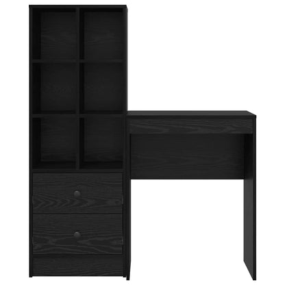 Bureau met lade 2 pcs Zwart Eiken