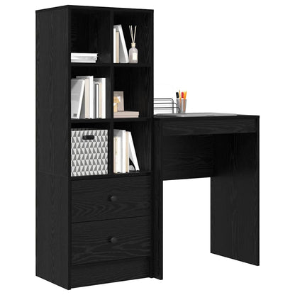 Bureau met lade 2 pcs Zwart Eiken