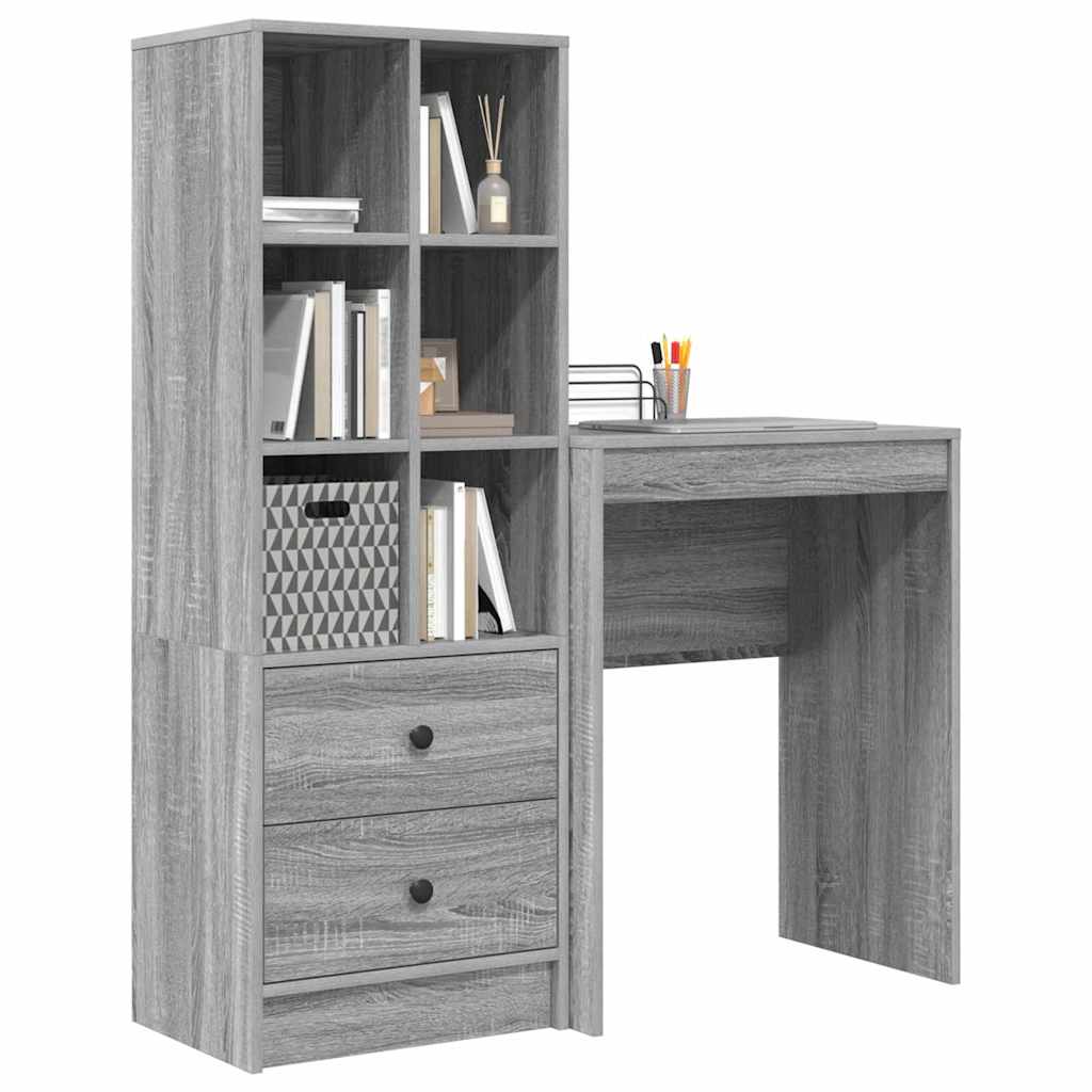 Bureau met lade 2 pcs Grijs Sonoma
