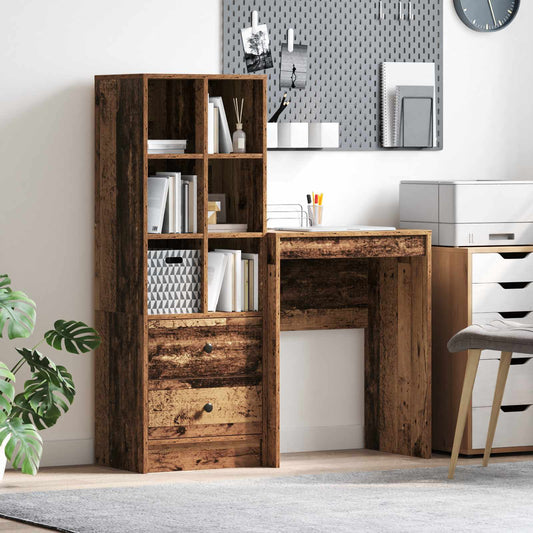 Bureau met lade 2 pcs Oudhout