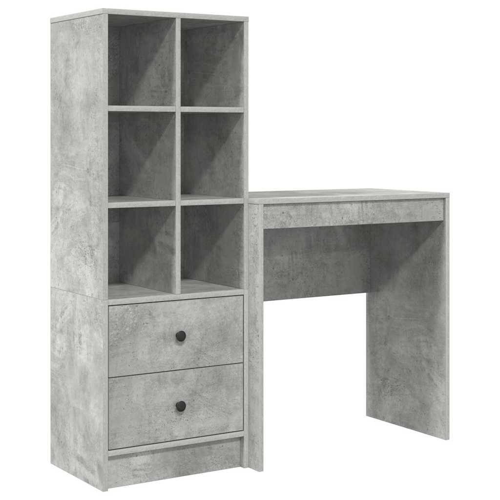 Bureau met lade 2 pcs Beton Grijs