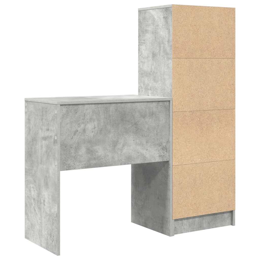 Bureau met lade 2 pcs Beton Grijs