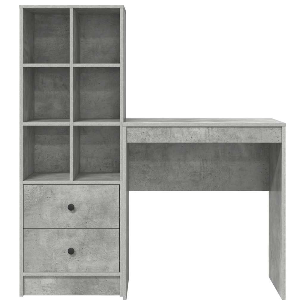 Bureau met lade 2 pcs Beton Grijs