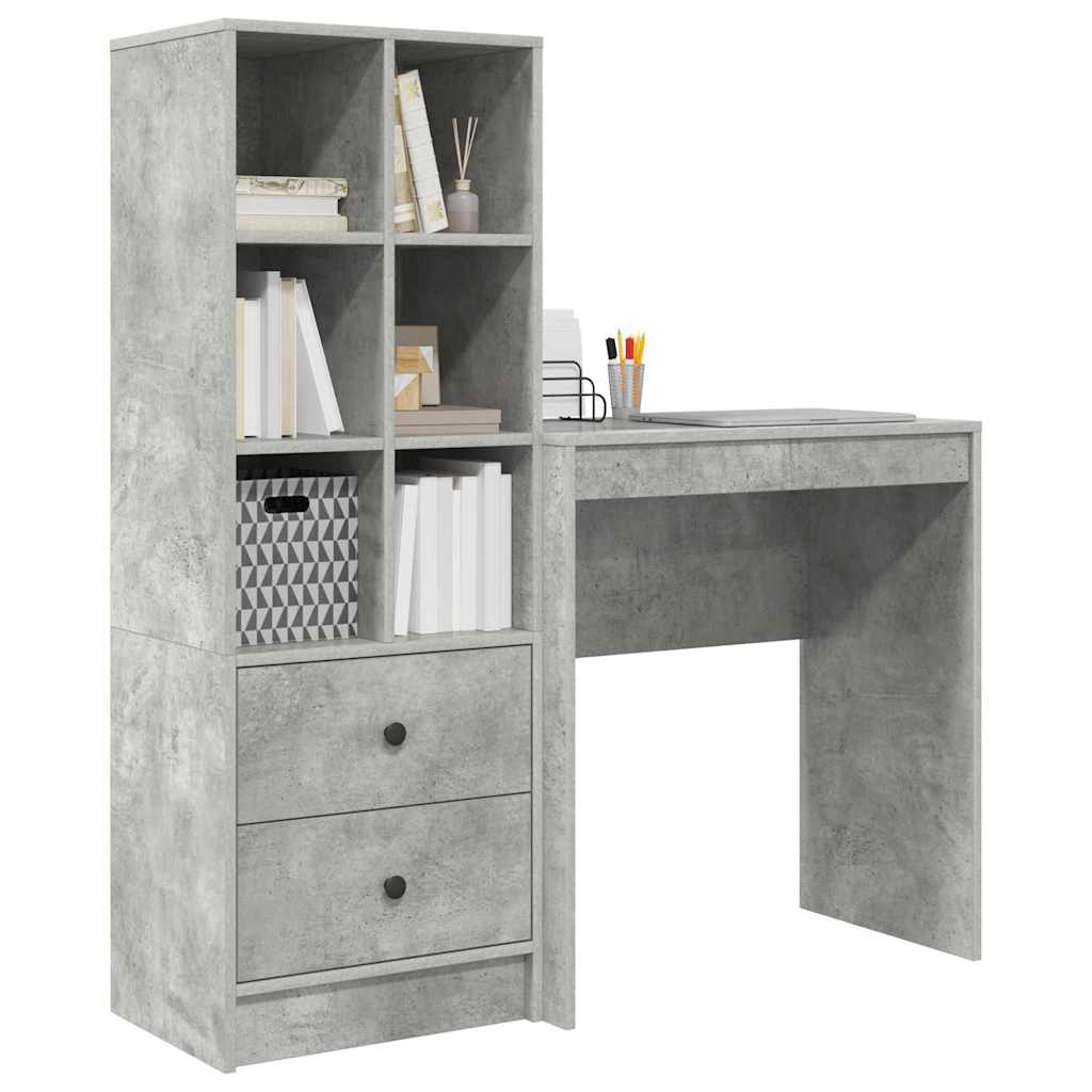 Bureau met lade 2 pcs Beton Grijs
