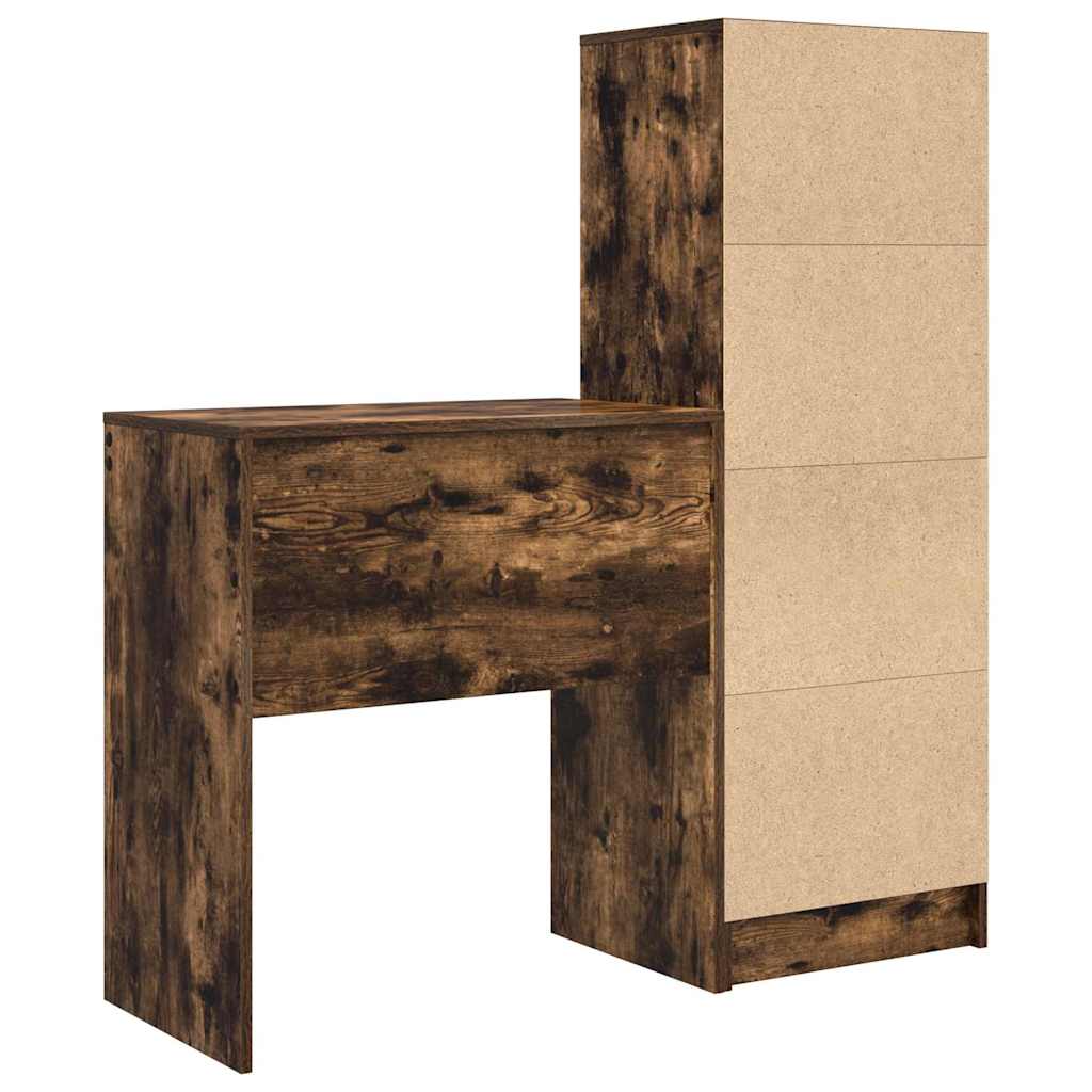 Bureau met lade 2 pcs Gerookt eiken