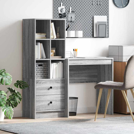 Bureau met lade 2 pcs Grijs Sonoma