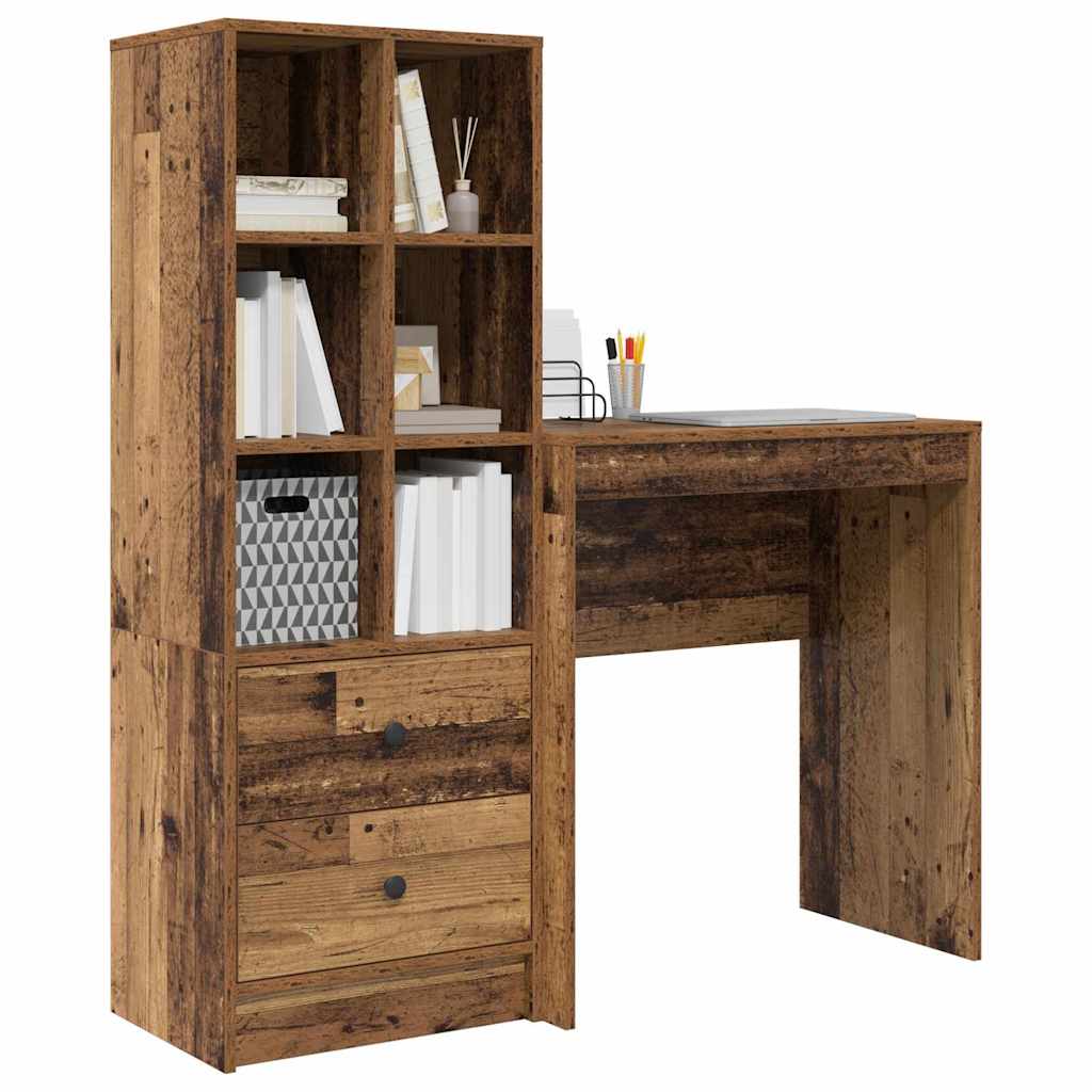 Bureau met lade 2 pcs Oudhout