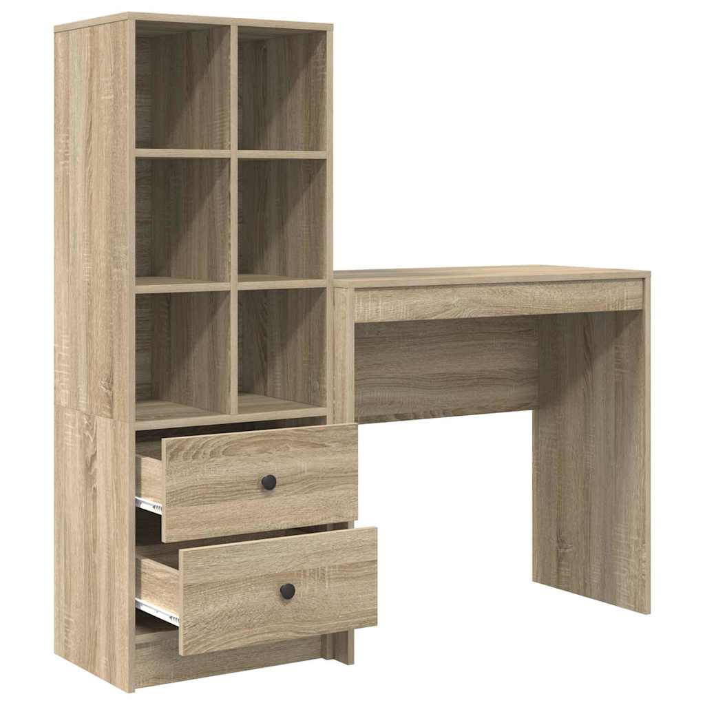Bureau met lade 2 pcs Sonoma Eiken