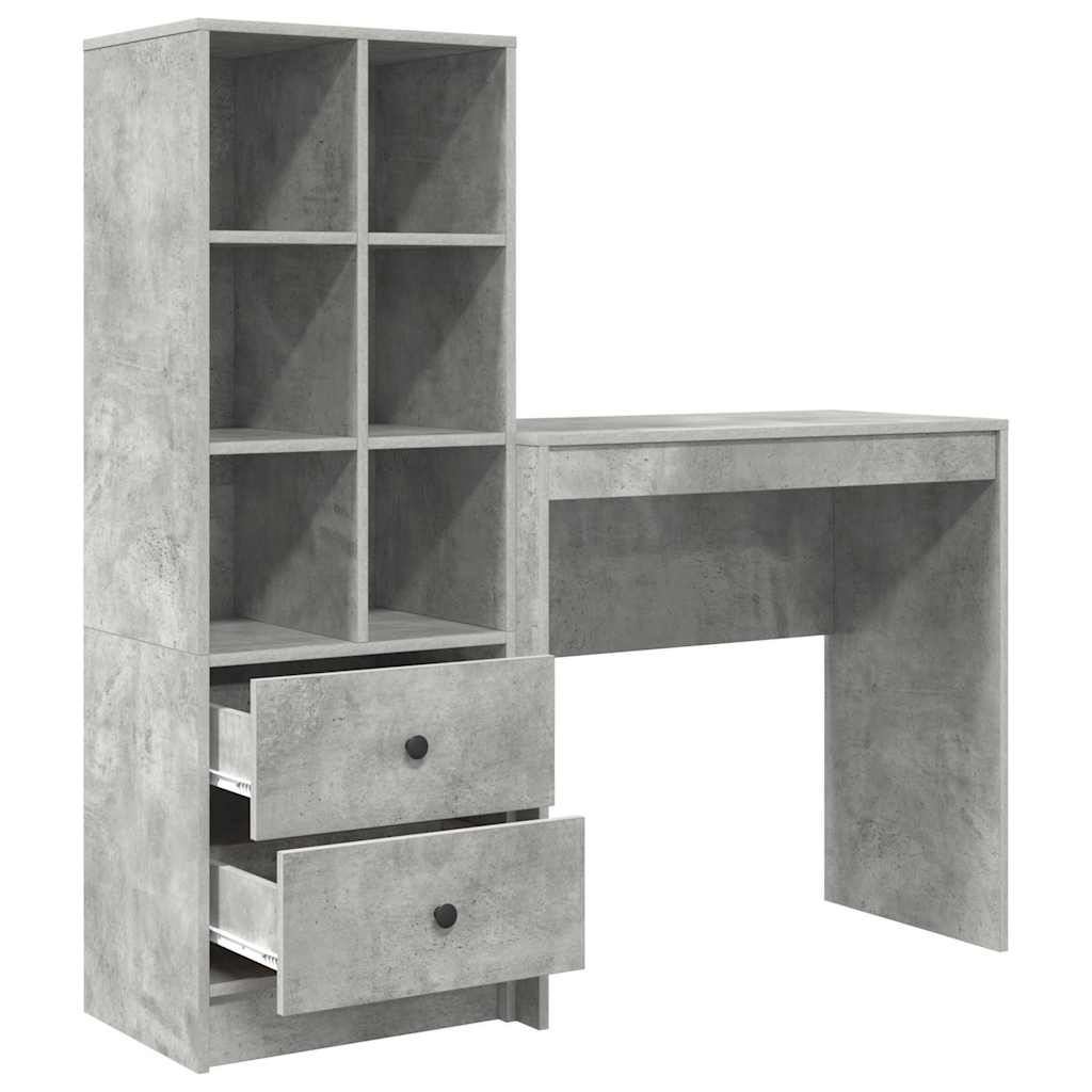 Bureau met lade 2 pcs Beton Grijs